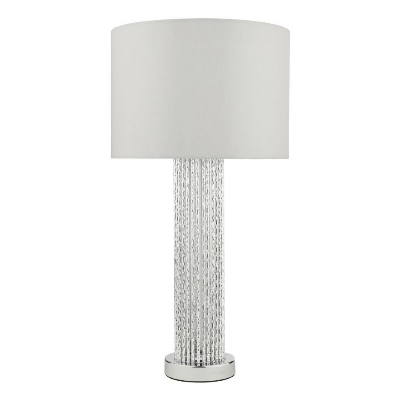 Dar-LAZ4239 - Lazio - Grey Shade with Silver Rods Table Lamp
