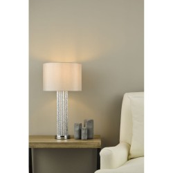 Lazio - Silver Rods Table Lamp with Grey Shade Lazio - Silver Rods Table Lamp with Grey Shade