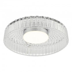 Leena - Chrome LED Flush with Ribbed Clear Glass
