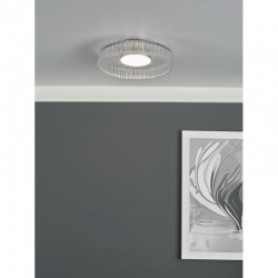 Leena - Chrome LED Flush with Ribbed Clear Glass