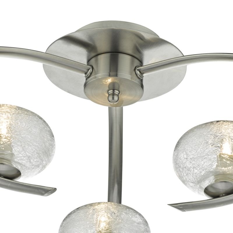 Dar-LEI5346 - Leighton - Sugar Cane Glass with Chrome 3 Light Centre Fitting