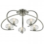 Leighton - Chrome 5 Light Centre Fitting with Sugar Cane Glass Leighton - Chrome 5 Light Centre Fitting with Sugar Cane Glass