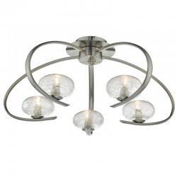 Leighton - Chrome 5 Light Centre Fitting with Sugar Cane Glass Leighton - Chrome 5 Light Centre Fitting with Sugar Cane Glass