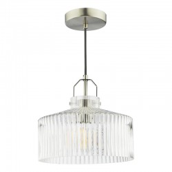 Lenka - Satin Nickel Pendant with Ribbed Glass Lenka - Satin Nickel Pendant with Ribbed Glass