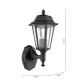 Dar-LEW1622 - Lewis - Traditional Matt Black Wall Lamp with Clear Glass IP44