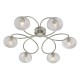 Dar-LEY6446 - Leysha - Satin Nickel & Glass 6 Light Ceiling Lamp