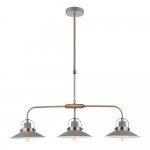 Liden - Matt Grey & Copper 3 Light over Island Fitting Liden - Matt Grey & Copper 3 Light over Island Fitting