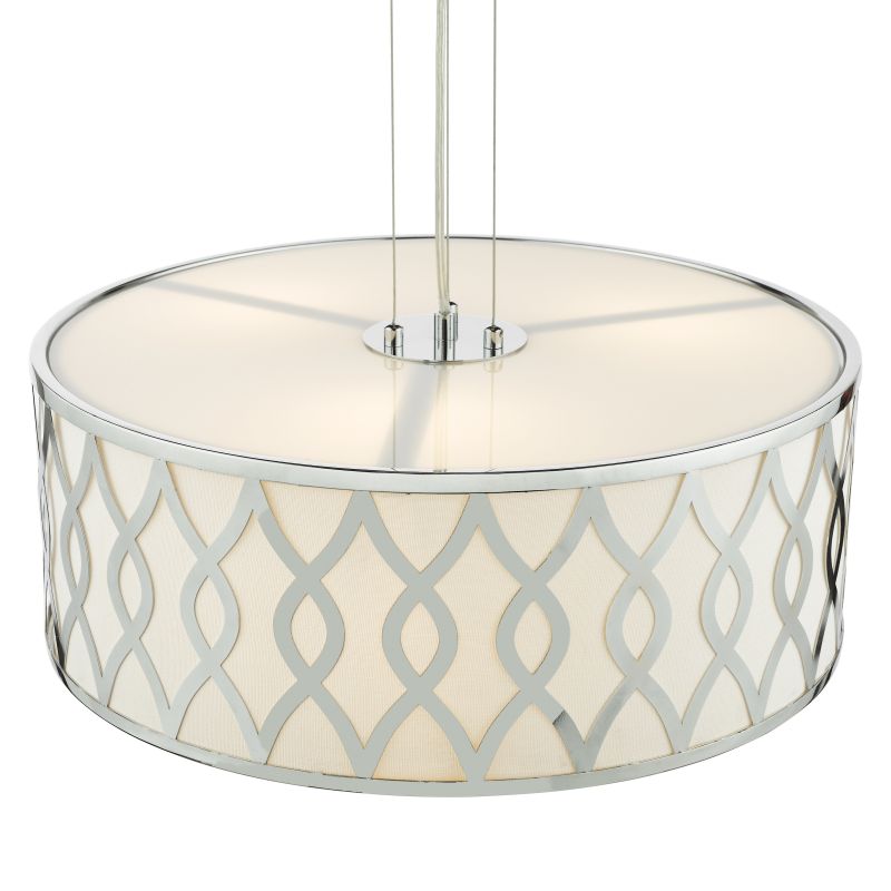 Dar-LOC0450 - Locryn - Ivory & Chrome 4 Light Pendant with White Diffuser