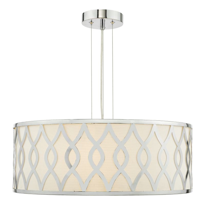 Dar-LOC0450 - Locryn - Ivory & Chrome 4 Light Pendant with White Diffuser