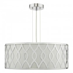 Locryn - Ivory & Chrome 4 Light Pendant with White Diffuser
