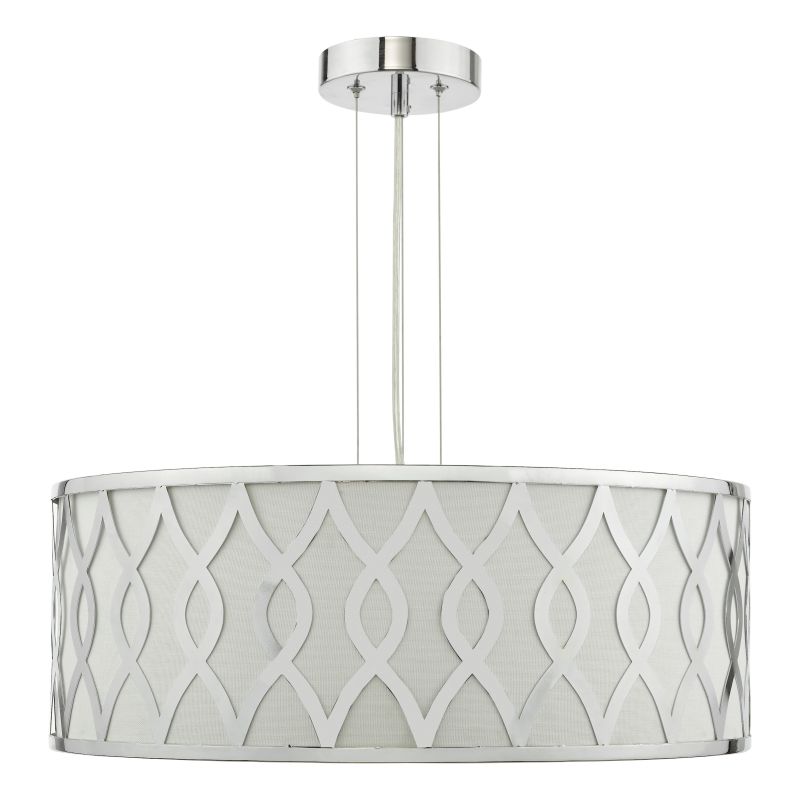Dar-LOC0450 - Locryn - Ivory & Chrome 4 Light Pendant with White Diffuser