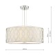 Dar-LOC0450 - Locryn - Ivory & Chrome 4 Light Pendant with White Diffuser