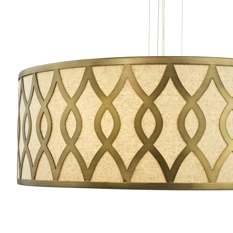 Dar-LOC0463 - Locryn - Taupe & Bronze 4 Light Pendant with White Diffuser