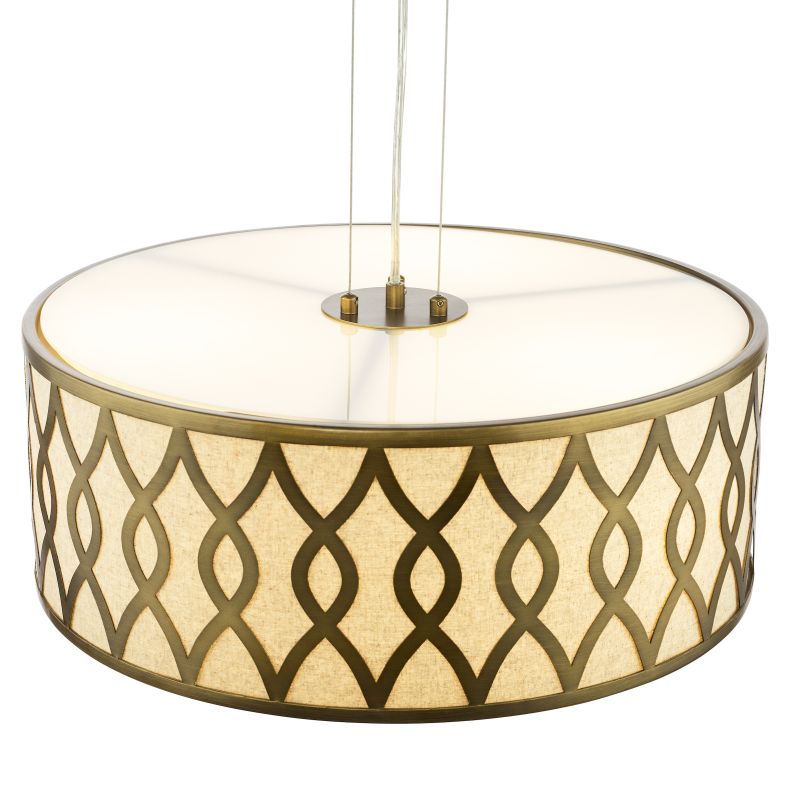 Dar-LOC0463 - Locryn - Taupe & Bronze 4 Light Pendant with White Diffuser