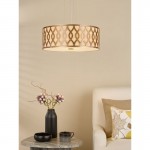 Locryn - Taupe & Bronze 4 Light Pendant with White Diffuser