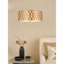 Locryn - Taupe & Bronze 4 Light Pendant with White Diffuser