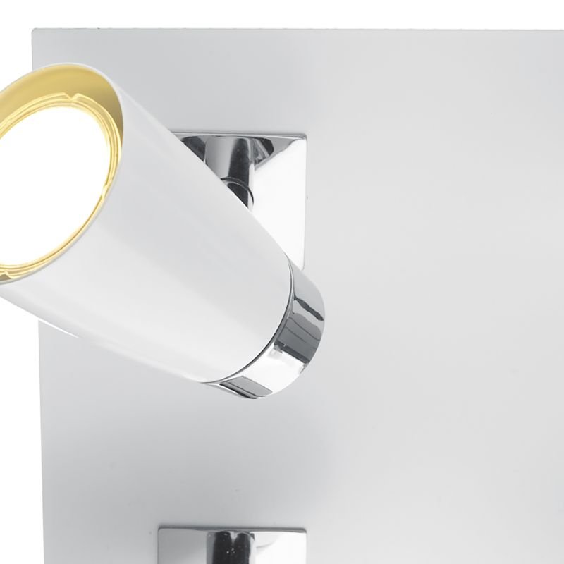 Kitchen Lights - Loft - White and Polished Chrome 4 Square Plate Spotlights Dar-LOF852 - Loft - White and Polished Chrome 4 Square Plate Spotlights