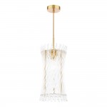 Loire - Natural Brass Pendant with Clear Glass Rods
