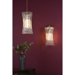 Loire - Natural Brass Pendant with Clear Glass Rods