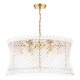 Dar-LOI0635 - Loire - Natural Brass 6 Light Centre Fitting with Clear Glass Rods