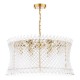 Dar-LOI0635 - Loire - Natural Brass 6 Light Centre Fitting with Clear Glass Rods