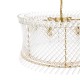 Dar-LOI0635 - Loire - Natural Brass 6 Light Centre Fitting with Clear Glass Rods