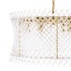 Dar-LOI0635 - Loire - Natural Brass 6 Light Centre Fitting with Clear Glass Rods