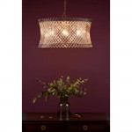 Loire - Natural Brass 6 Light Centre Fitting with Clear Glass Rods
