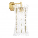 Loire - Natural Brass Wall Lamp with Clear Glass Rods