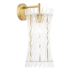 Loire - Natural Brass Wall Lamp with Clear Glass Rods