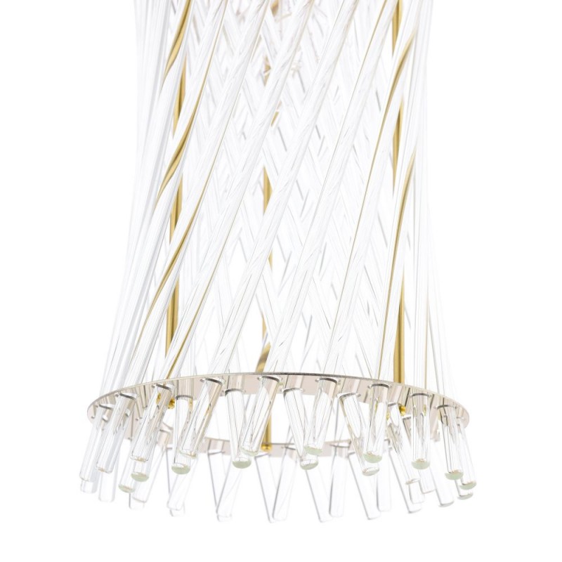 Dar-LOI0735 - Loire - Natural Brass Wall Lamp with Clear Glass Rods