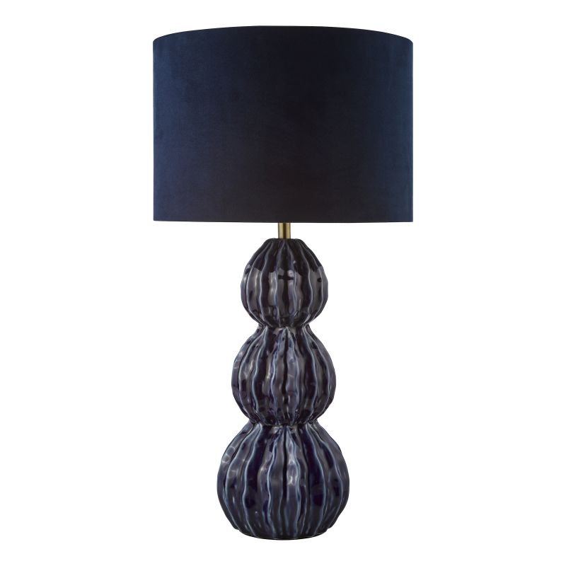 Dar-LOR4223 - Lorelai - Blue Ceramic Table Lamp with Blue Velvet Shade