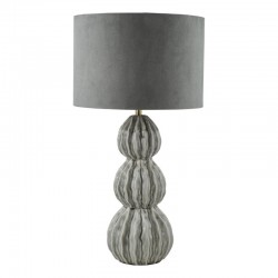 Lorelai - Grey Ceramic Table Lamp with Grey Velvet Shade Lorelai - Grey Ceramic Table Lamp with Grey Velvet Shade