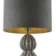 Dar-LOR4239 - Lorelai -Grey Ceramic Table Lamp with Grey Velvet Shade