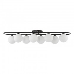 Luana - Matt Black 8 Light Flush with Opal Glass Luana - Matt Black 8 Light Flush with Opal Glass