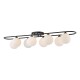 Dar-LUA4822 - Luana - Matt Black 8 Light Flush with Opal Glass