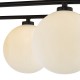 Dar-LUA4822 - Luana - Matt Black 8 Light Flush with Opal Glass