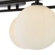 Dar-LUA4822 - Luana - Matt Black 8 Light Flush with Opal Glass