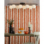 Luana - Matt Black 8 Light Flush with Opal Glass