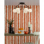 Luana - Matt Black 6 Light Semi Flush with Opal Glass Luana - Matt Black 6 Light Semi Flush with Opal Glass