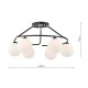 Dar-LUA6422 - Luana - Matt Black 6 Light Semi Flush with Opal Glass