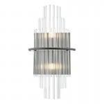 Lukas - Satin Black Wall Lamp with Clear Glass Rods Lukas - Satin Black Wall Lamp with Clear Glass Rods
