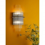 Lukas - Satin Black Wall Lamp with Clear Glass Rods Lukas - Satin Black Wall Lamp with Clear Glass Rods