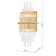Dar-LUK0935 - Lukas - Clear Glass Rods & Brushed Antique Gold Wall Lamp