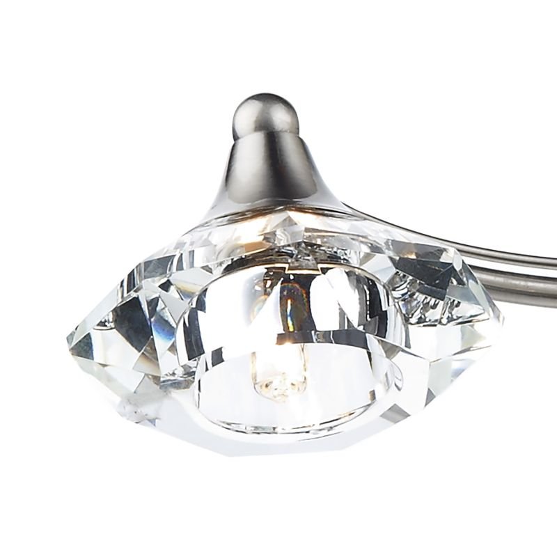 Dar-LUT0446 - Luther - Decorative Satin Chrome with Crystal 4 Light Centre Fitting