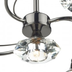Luther - Black Chrome 4 Light Centre Fitting with Crystal Luther - Black Chrome 4 Light Centre Fitting with Crystal