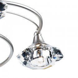 Luther - Satin Chrome 6 Light Centre Fitting with Crystal Luther - Satin Chrome 6 Light Centre Fitting with Crystal