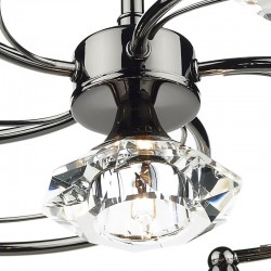 Luther - Black Chrome 6 Light Centre Fitting with Crystal Luther - Black Chrome 6 Light Centre Fitting with Crystal