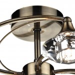 Luther -  Antique Brass 6 Light Centre Fitting with Crystal Luther -  Antique Brass 6 Light Centre Fitting with Crystal