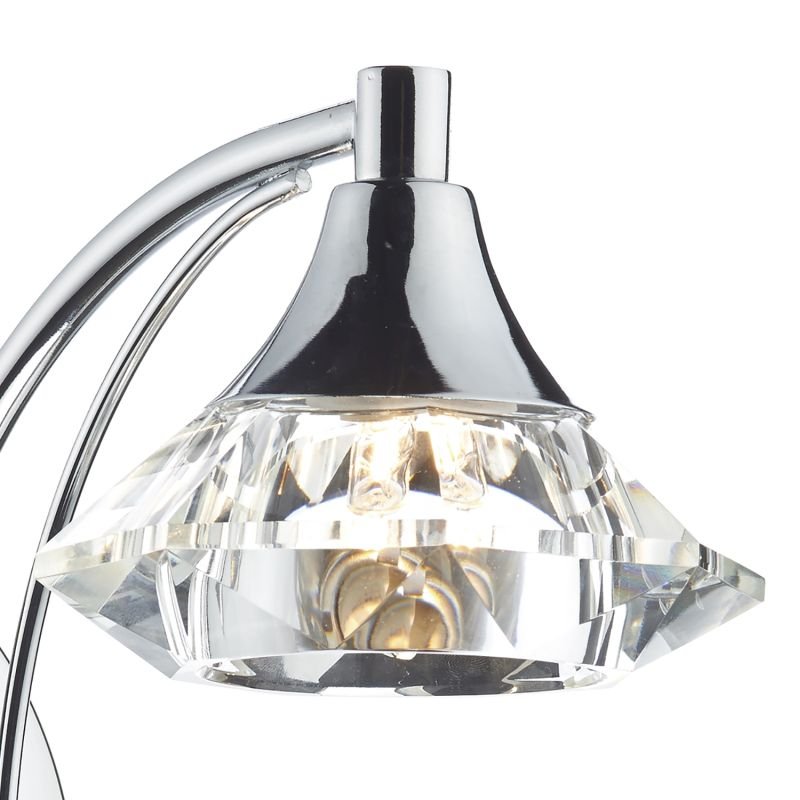 Dar-LUT0750 - Luther - Decorative Polish Chrome with Crystal Single Wall Lamp